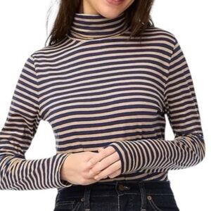 ⭐️5/$25⭐️ J. Crew Striped Blue Tan Turtleneck Blouse